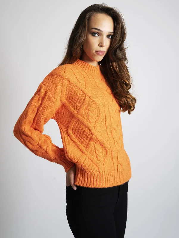 Maglia a Trecce Arancio