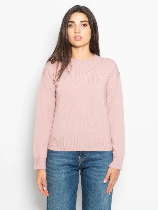 Maglia Girocollo stile Boxy Rosa