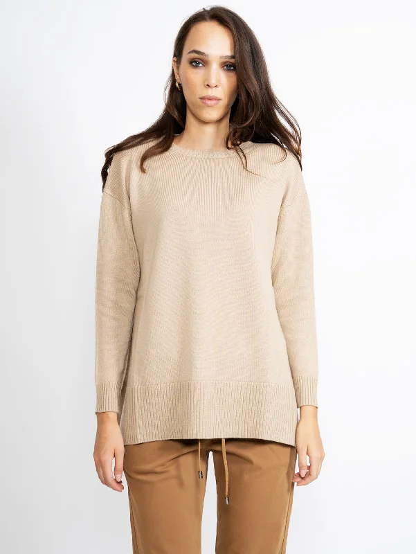 Maglia Lunga Oversize Beige