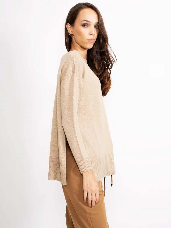 Maglia Lunga Oversize Beige