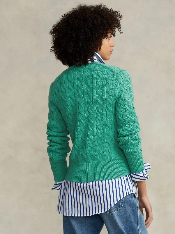 Cardigan a Trecce Verde