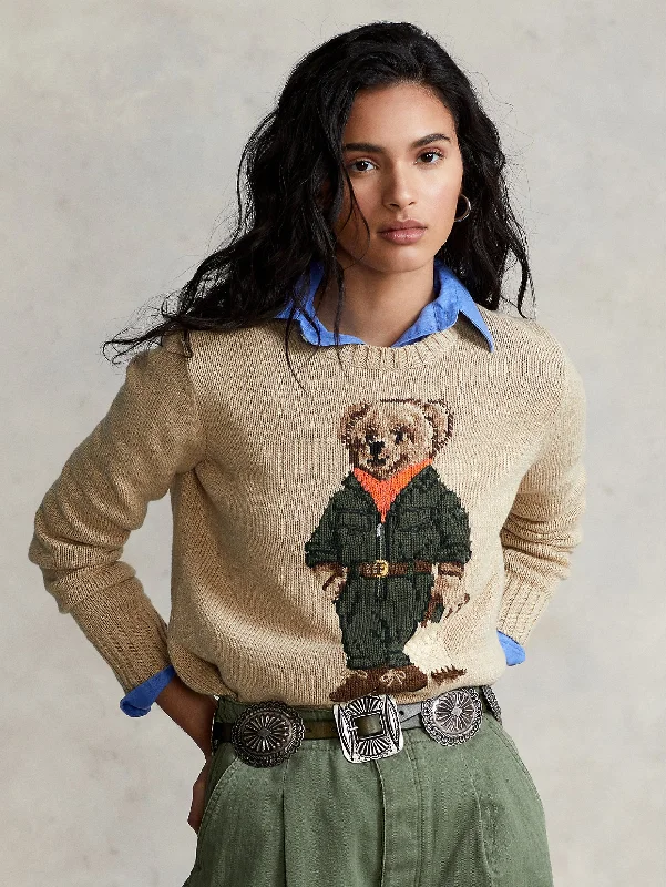 Maglia con Polo Bear in Cotone Sabbia