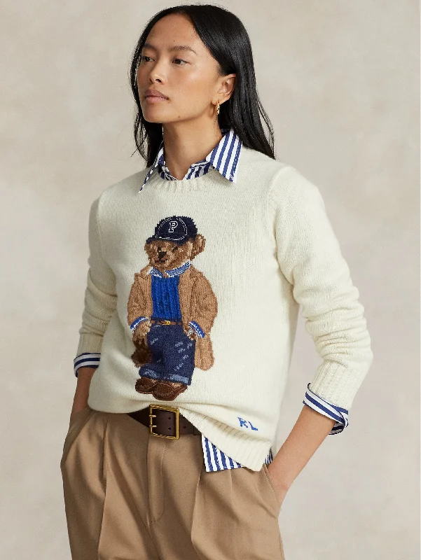 Maglia in Lana con Polo Bear Crema