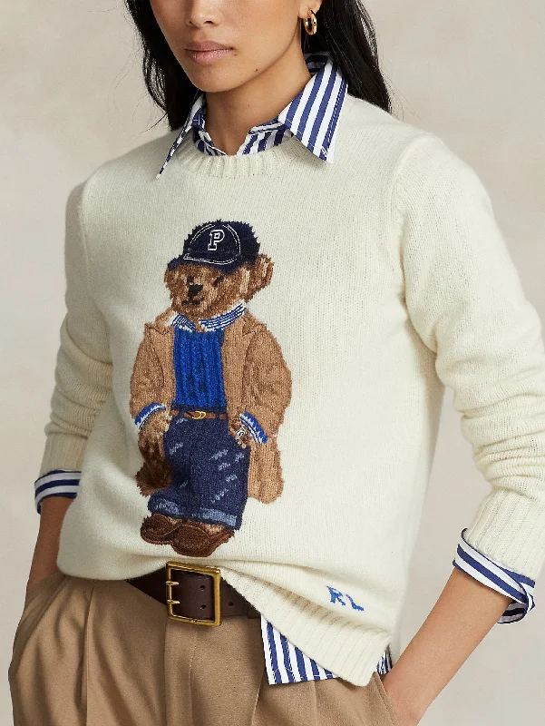 Maglia in Lana con Polo Bear Crema