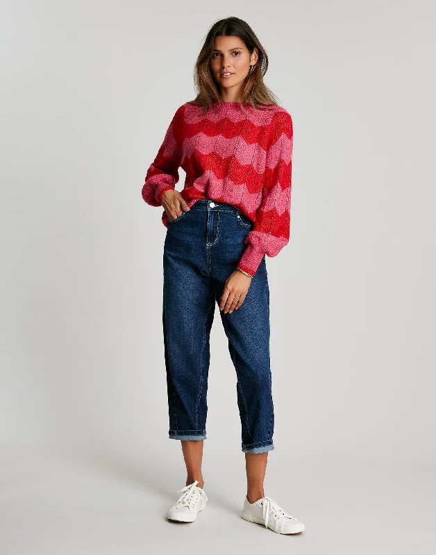 Women's Rianna Zig Zag Jumper - Pink Stripe