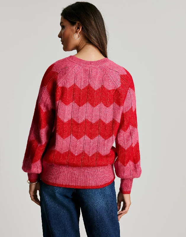 Women's Rianna Zig Zag Jumper - Pink Stripe