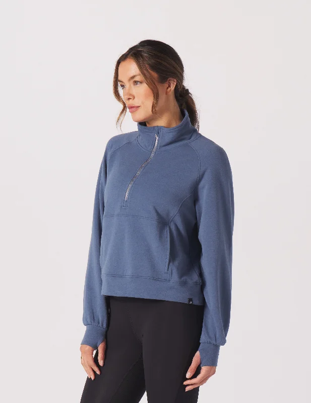 Daily Scuba 1/4 Zip: Washed Blue