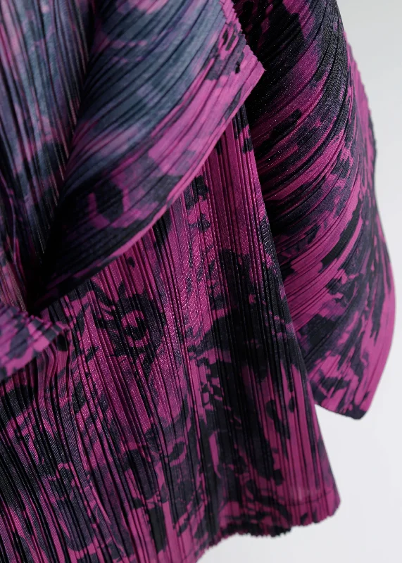 MARGOT PLEAT JACKET / MAGENTA-BLACK