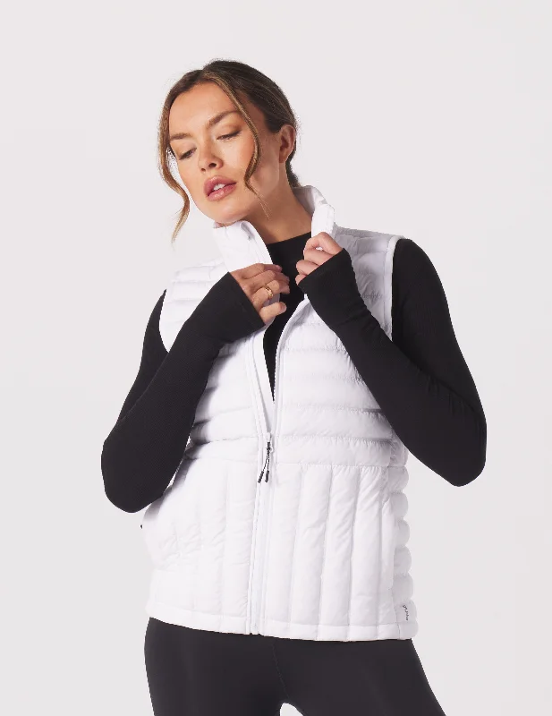 Puffer Vest: White