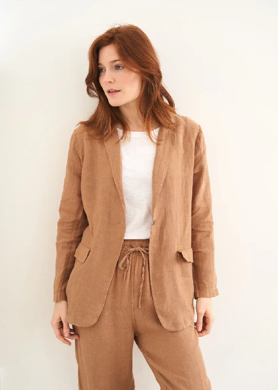 RUDY LINEN JACKET - CAMEL