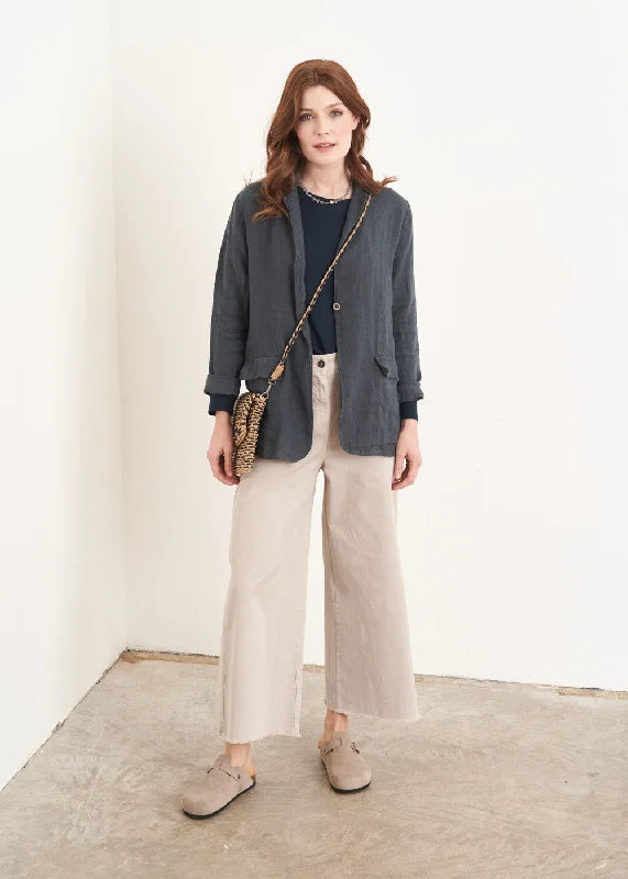 RUDY LINEN JACKET - DARK GREY