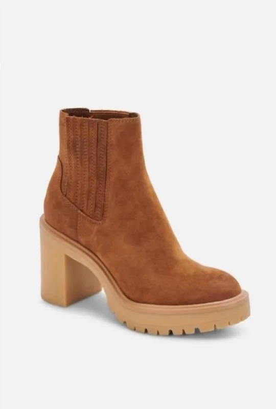 Caster H2O Booties in Camel Suede