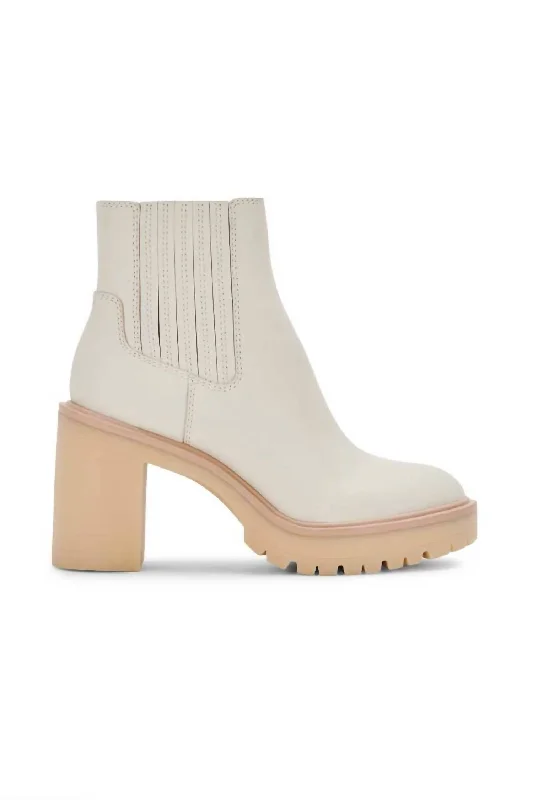 Caster H2O Booties in Ivory Leather