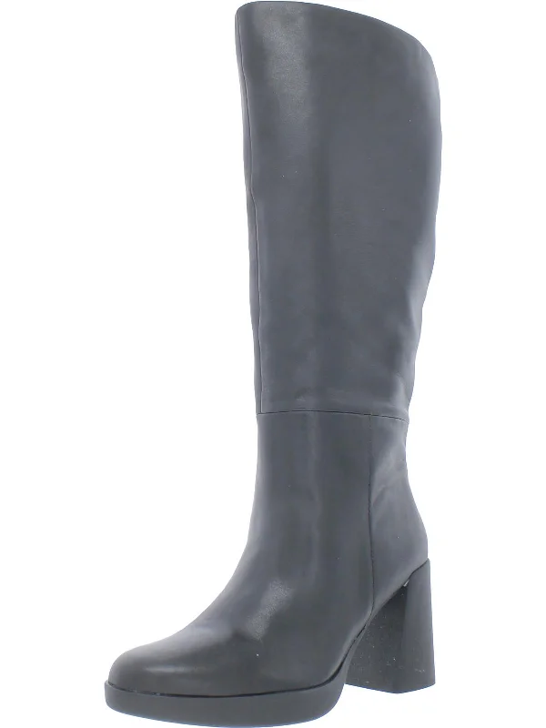 Genn-Align Womens Leather Wide Calf Knee-High Boots