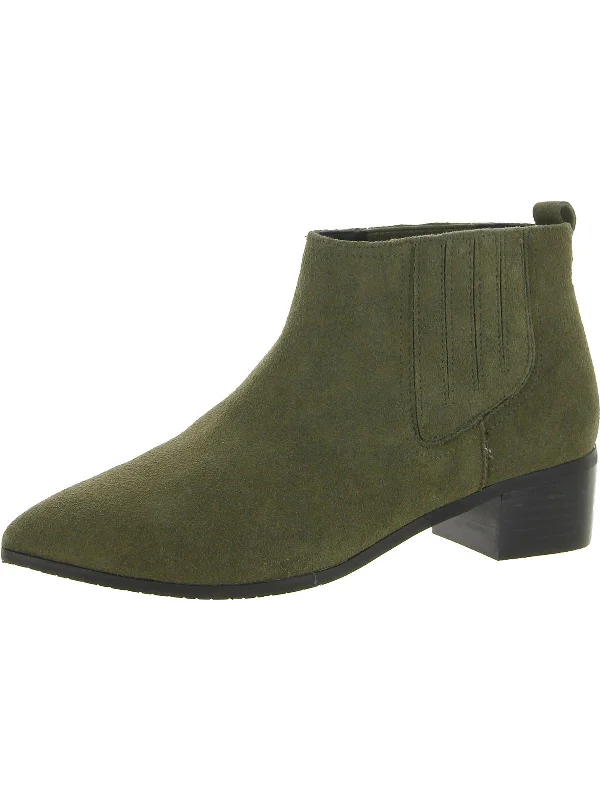 Gillan Womens Suede Pointed Toe Chelsea Boots