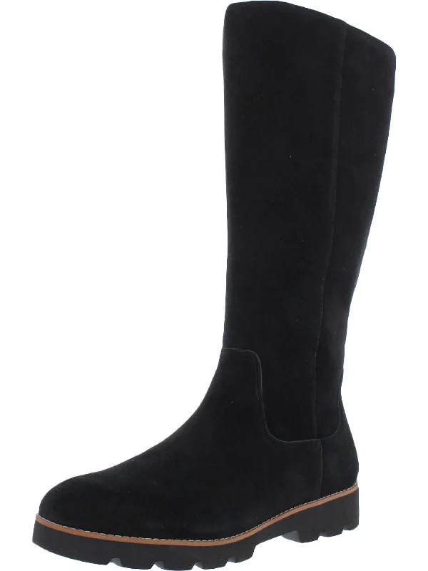 Gwen Womens Suede Water Repellent Knee-High Boots