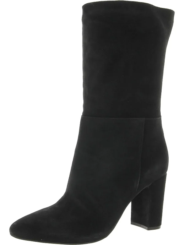 Keep Up Womens Suede Slip On Mid-Calf Boots