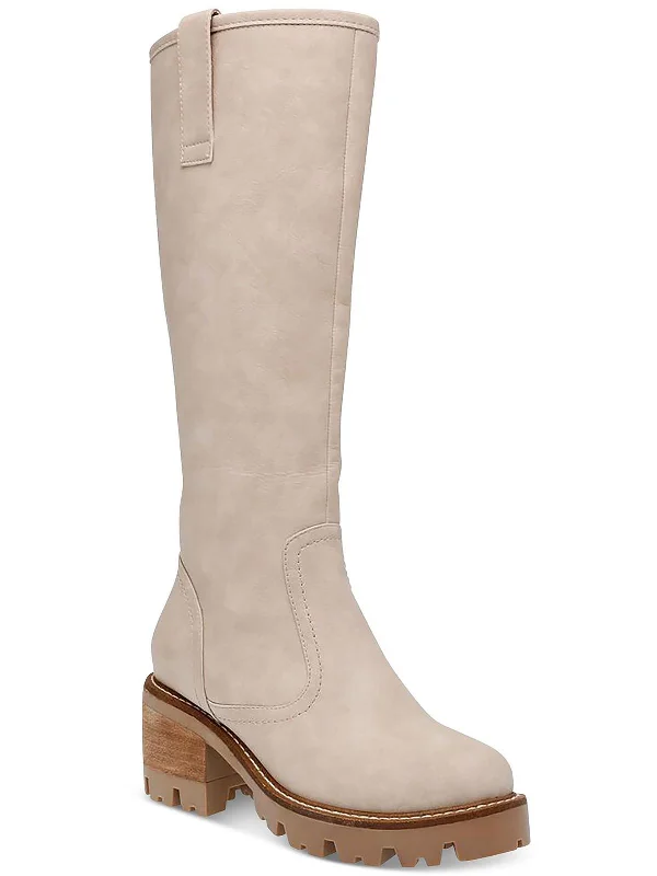 Mya Womens Pull On Tall Knee-High Boots