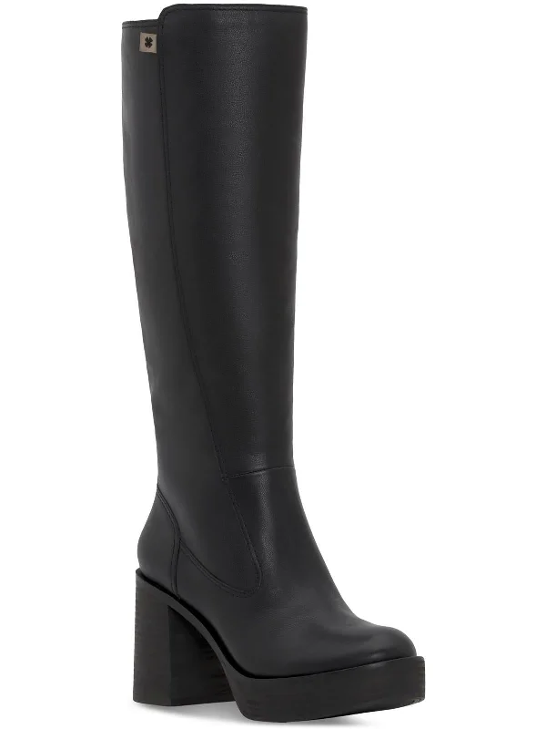 Odillie Womens Leather Tall Knee-High Boots