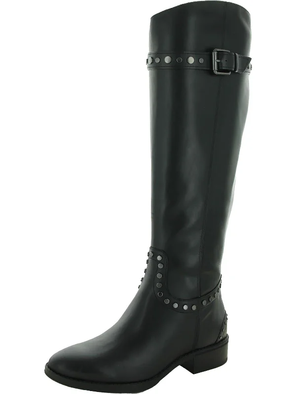 Paxton Womens Leather Riding Knee-High Boots