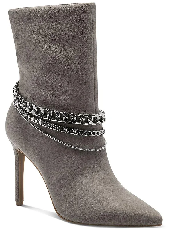 Reanna Womens Suede Heels Mid-Calf Boots