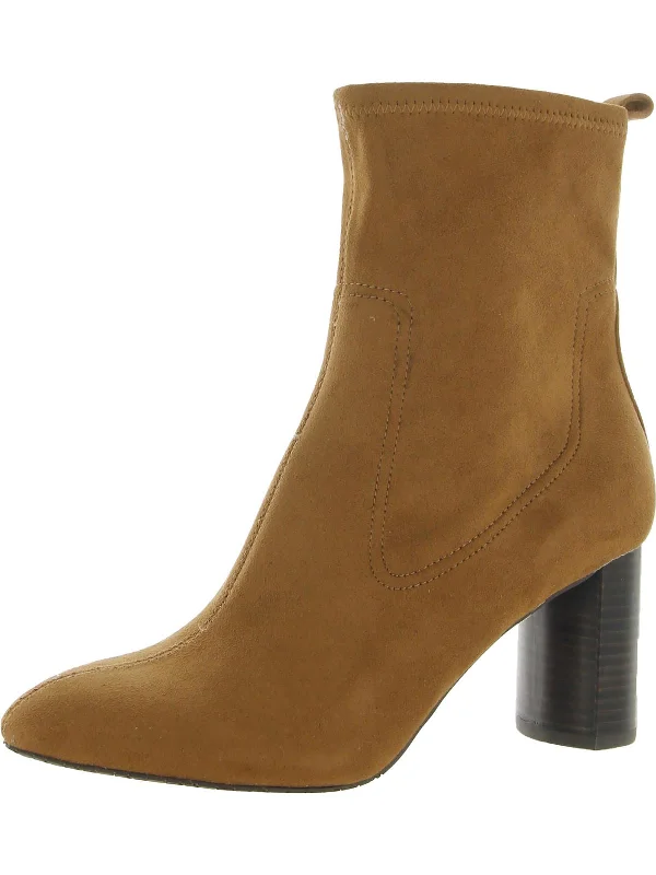 Tonesu Womens Suede Block Heel Mid-Calf Boots