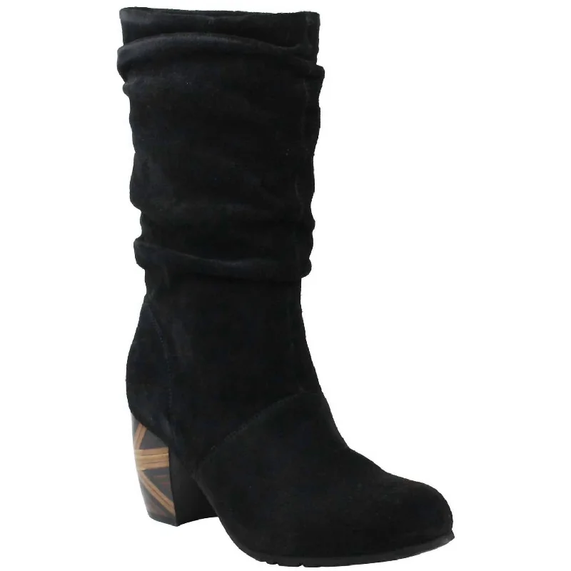 Women'S Pamby Boot in Black Suede