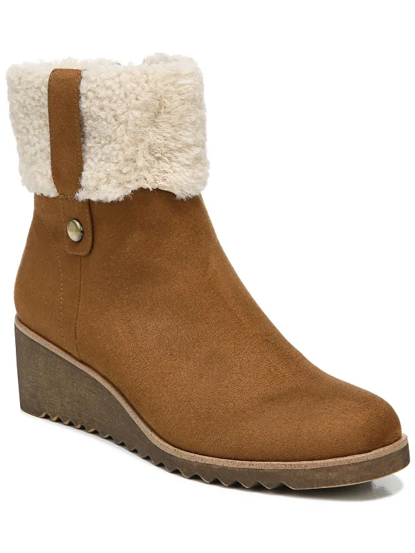 Zurich Womens Microsuede Faux Fur Ankle Boots