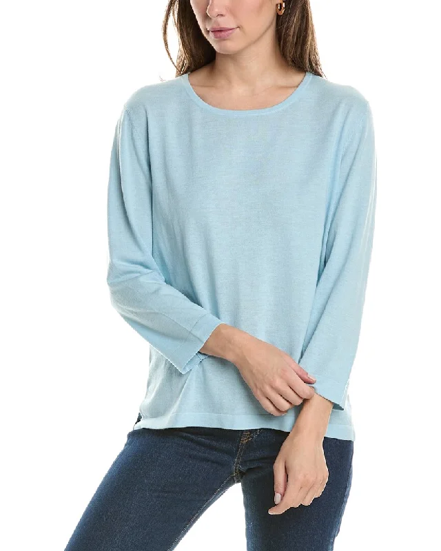 Forte Cashmere Aegean Crew Silk & Cashmere-Blend Sweater