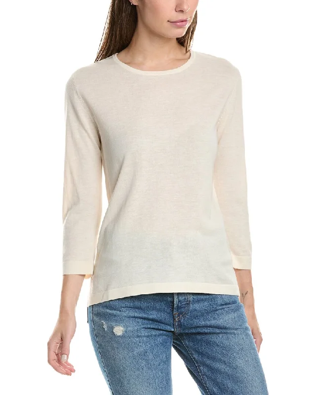 Forte Cashmere Aegean Crew Silk & Cashmere-Blend Sweater