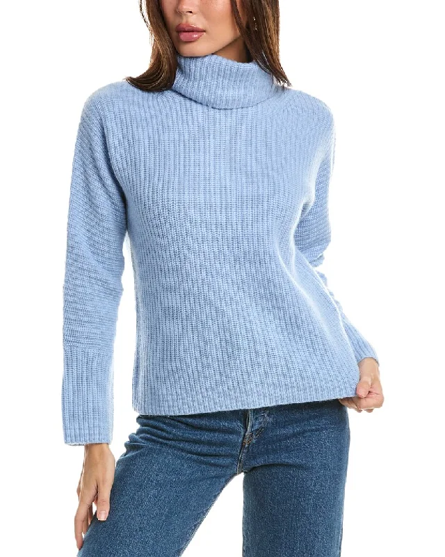 Forte Cashmere Luxe Cozy Turtleneck Wool & Cashmere-Blend Sweater