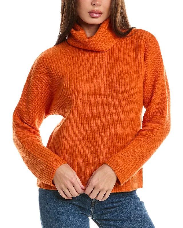 Forte Cashmere Luxe Cozy Turtleneck Wool & Cashmere-Blend Sweater