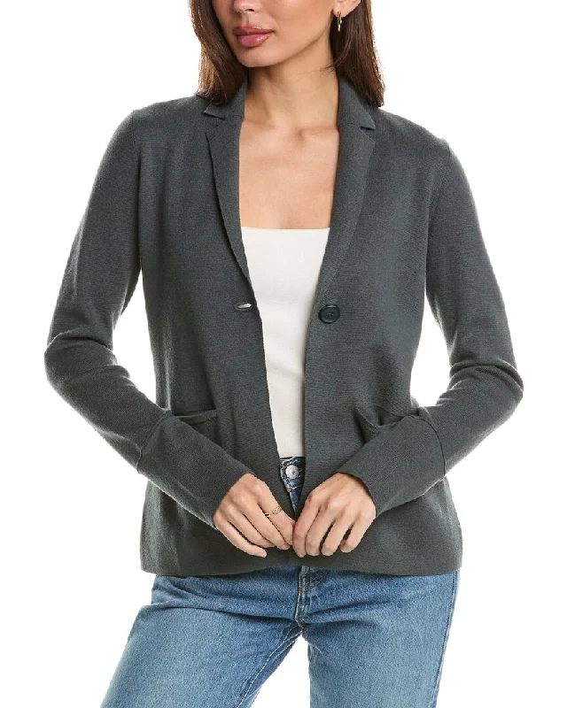 Forte Cashmere Notch Collar Cashmere-Blend Cardigan