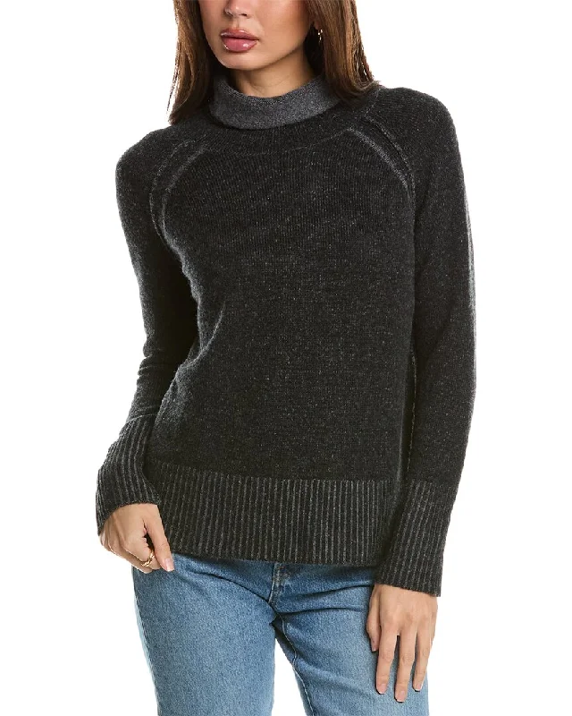 Forte Cashmere Plaited Funnel Cashmere Sweater