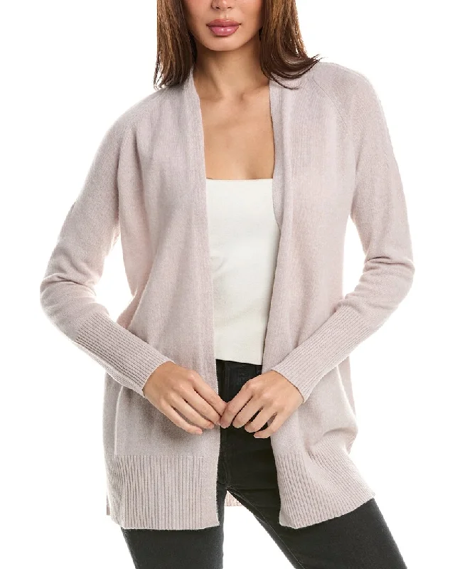 Forte Cashmere Rib Detail Cashmere Cardigan