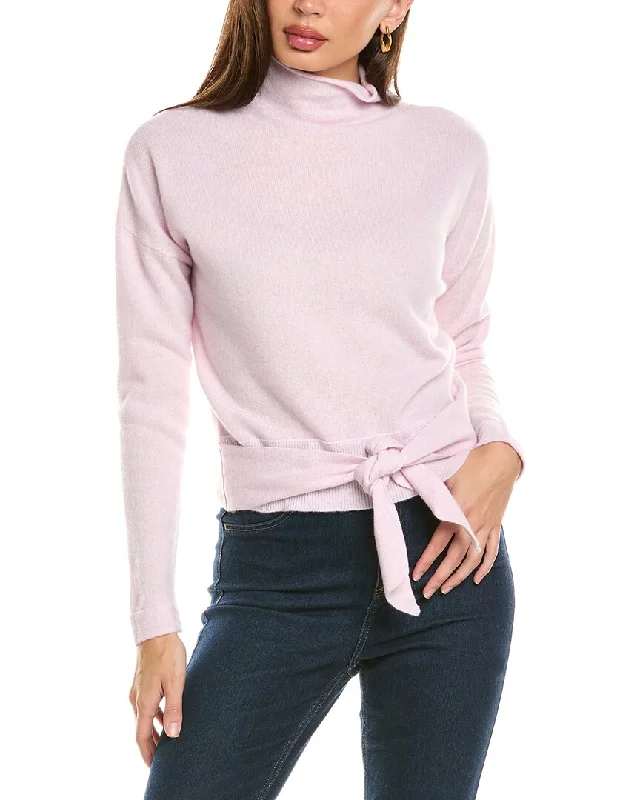 Forte Cashmere Tie-Front Cashmere Pullover