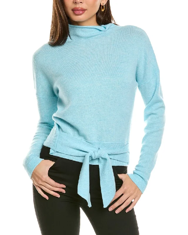 Forte Cashmere Tie-Front Cashmere Pullover