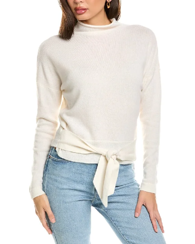 Forte Cashmere Tie-Front Cashmere Pullover