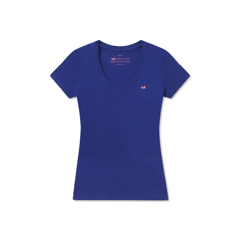 Caroline V-Neck Tee - Cotton