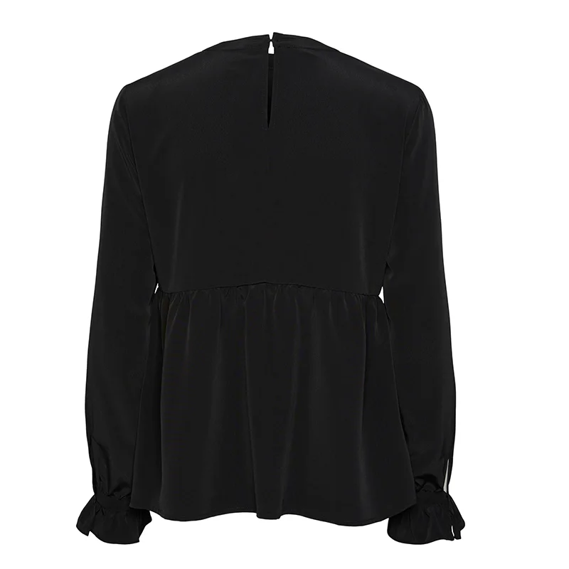 Pieces Fana Embroidered Blouse Black