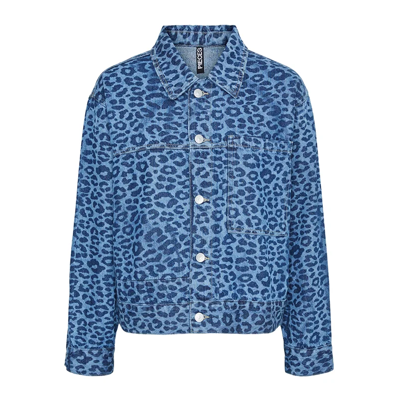 Leopard Print Denim Jacket