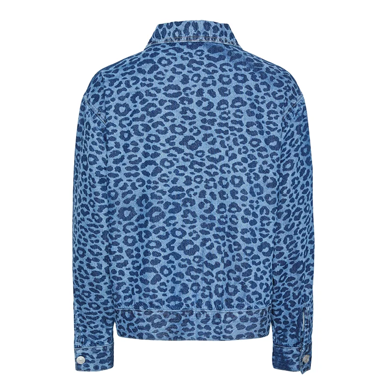 Leopard Print Denim Jacket