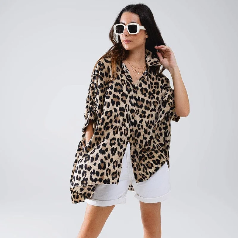 Leopard Print Oversize Shirt