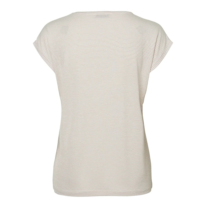 Pieces Billo Tee Bright White/Gold Lurex