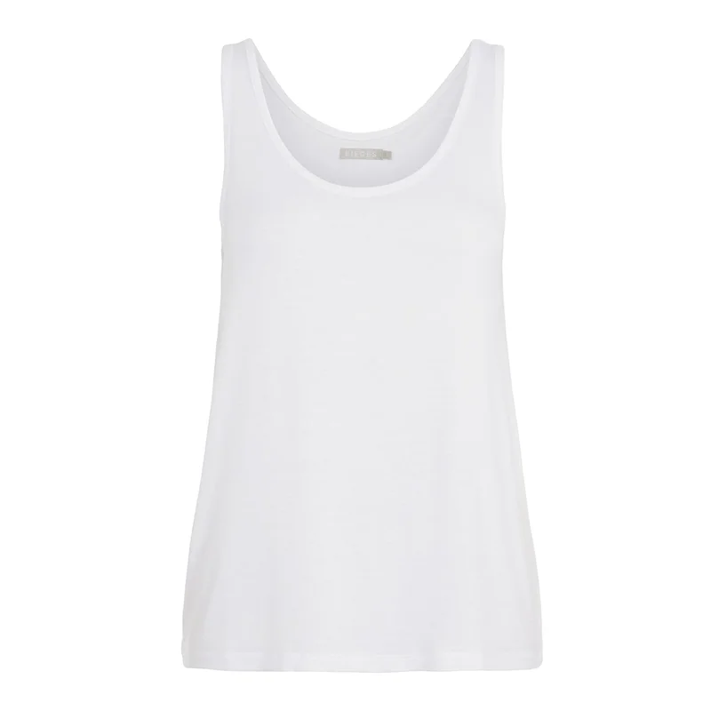 Pieces Billo Vest Top White