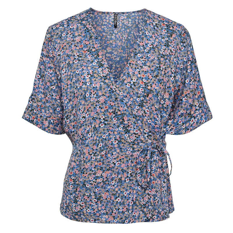 Pieces Nya Wrap Top Marina Flower