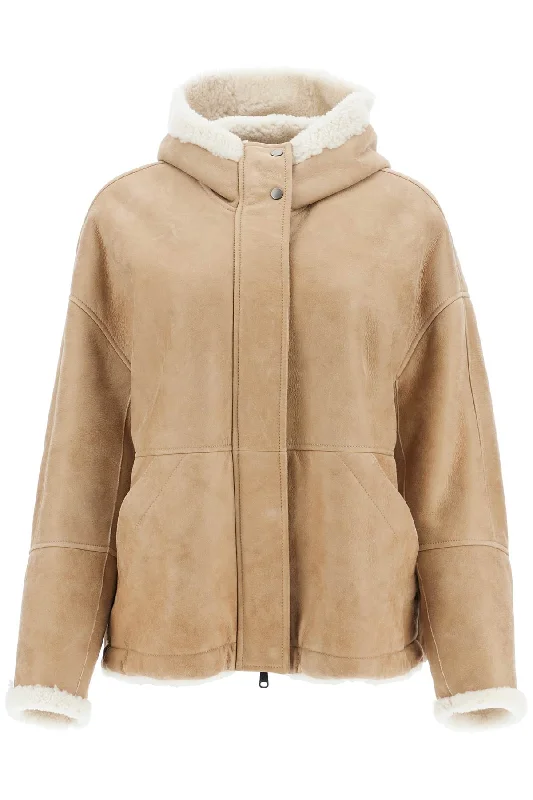 reversible shearling jacket MPMCM7995 CAMEL/PANAMA