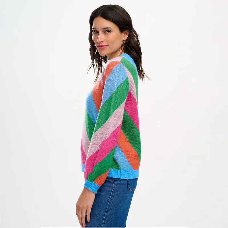 Sugarhill Essie Jumper-Multi, Diagonal Stripe