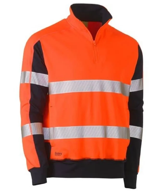 Taped Hi Vis Stretchy Fleece Zip Pullover