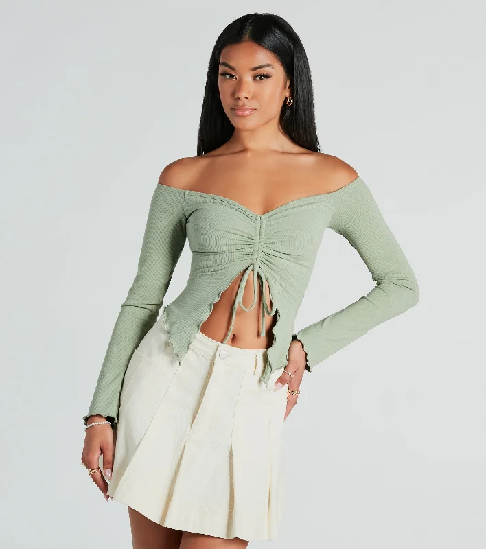 Day To Day Off-The-Shoulder Crop Top